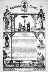 Kristen hus velsignelse, med et billede af Weingarten -helligblodets levn